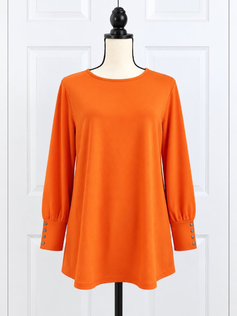 Denim & Co. Essentials Regular Swing Tunic Pumpkin Orange – Size M